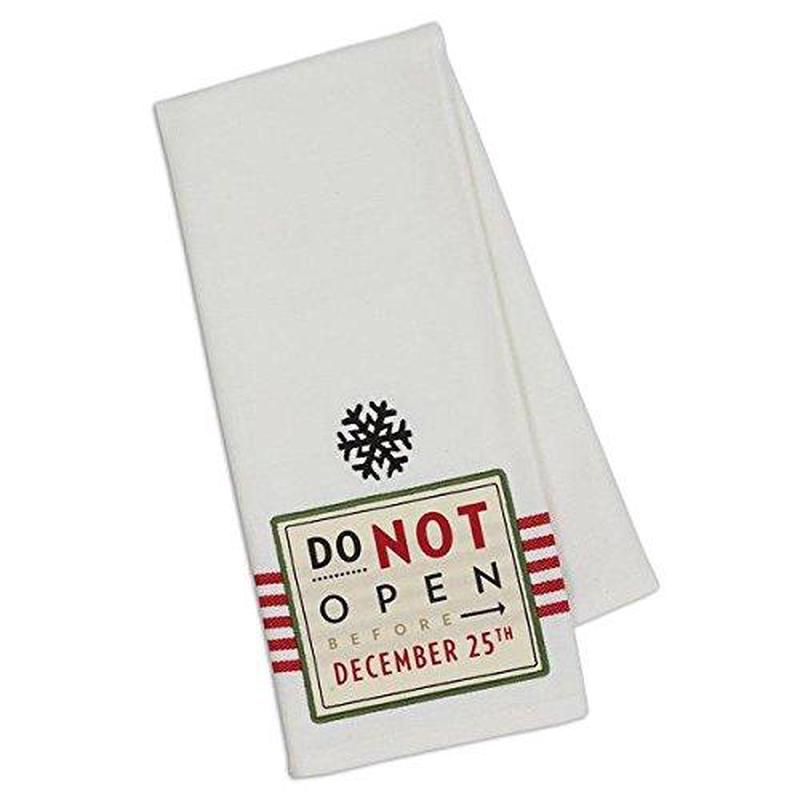 Do Not Open... Embellished Dishtowel