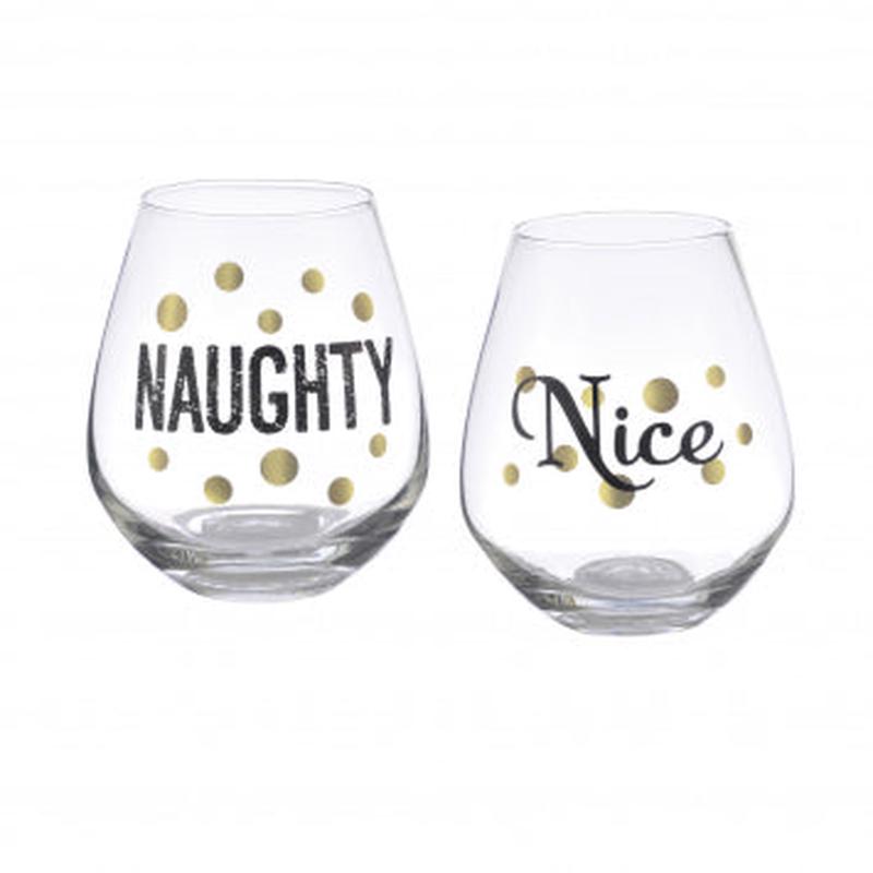 Festive Stemless Wine Glass