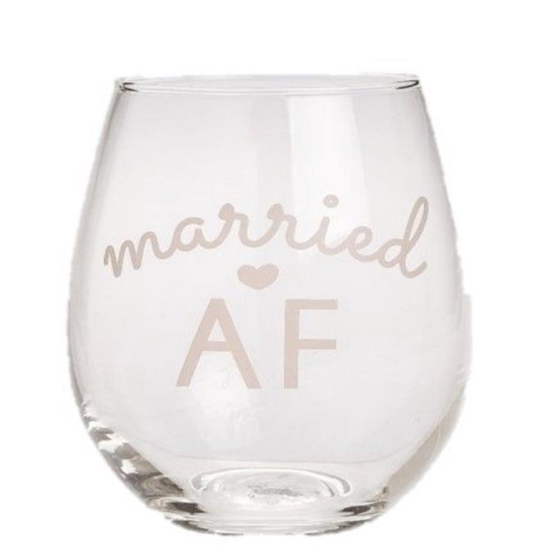 Married AF Wine Glass