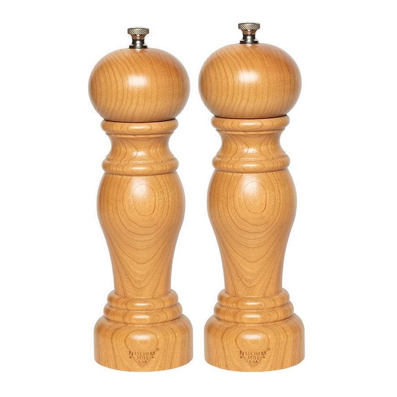 Fletchers\' Mill 8\" Federal Pepper Mill & Salt Mill (2 Pack) Featuring a Gute Carrying Case (3 Piece Bundle)