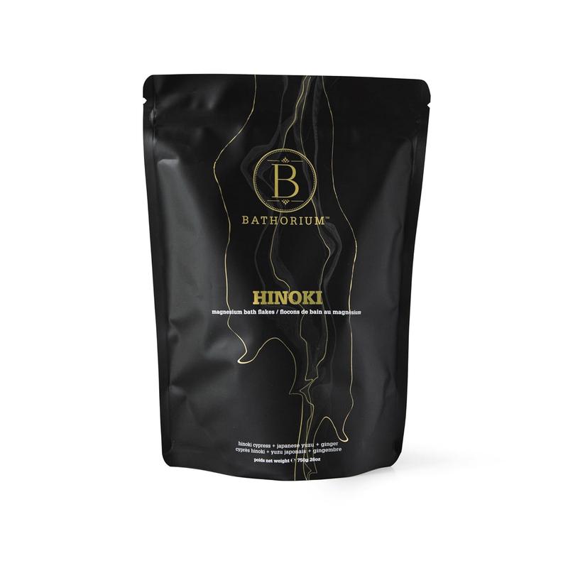 Hinoki Mineral Magnesium Chloride Bath Flake  Relaxing Bath Soak with Magnesium & Japanese Hinoki, Detoxifying, Good for Sensitive Skin, 26 oz