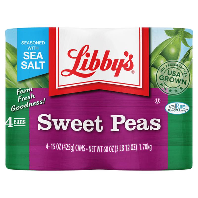 (4 Cans) Libby\'s Canned Sweet Peas, 15 oz
