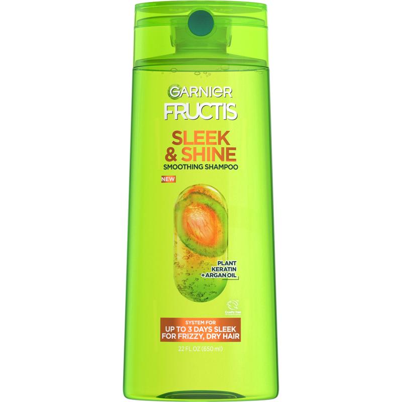 Garnier Fructis Sleek and Shine Fortifying Shampoo for Frizzy, Dry Hair, 22 fl oz